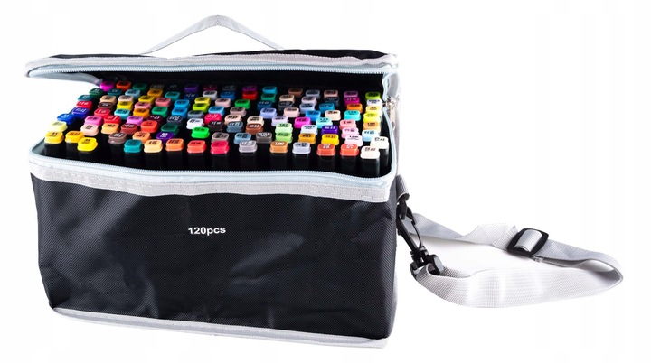 MARKERY ALKOHOLOWE FLAMASTRY MAZAKI PISAKI DWUSTRONNE Torba PREMIUM SET