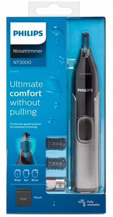 TRYMER GOLARKA PHILIPS DO NOSA BRWI USZU PHILIPS MASZYNKA DO GOLENIA + ETUI