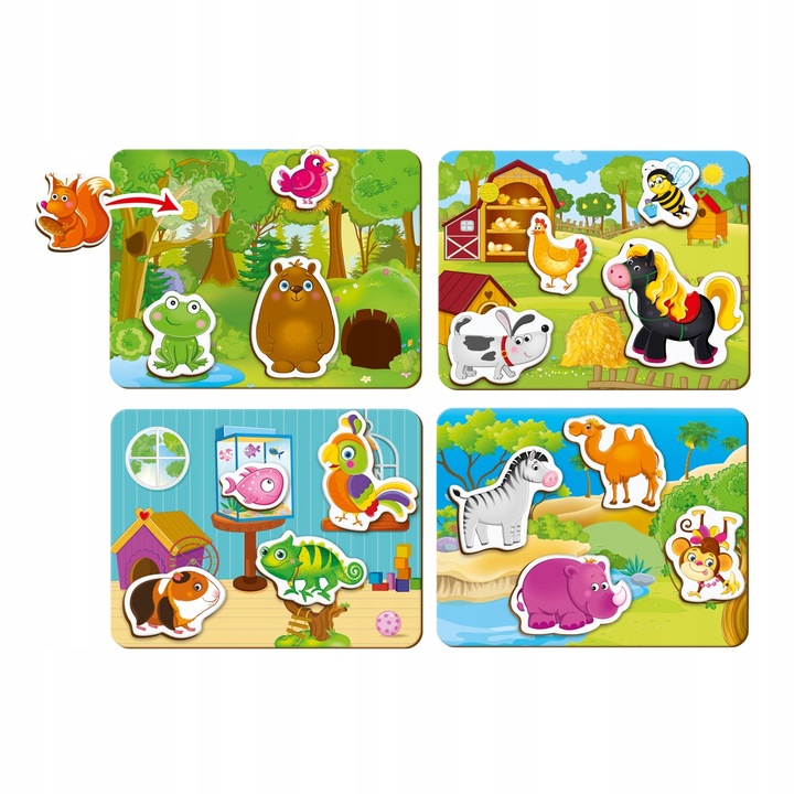 Gra edukacyjna Kto gdzie mieszka? Gra z rzepami dla dzieci Roter Kafer 3+