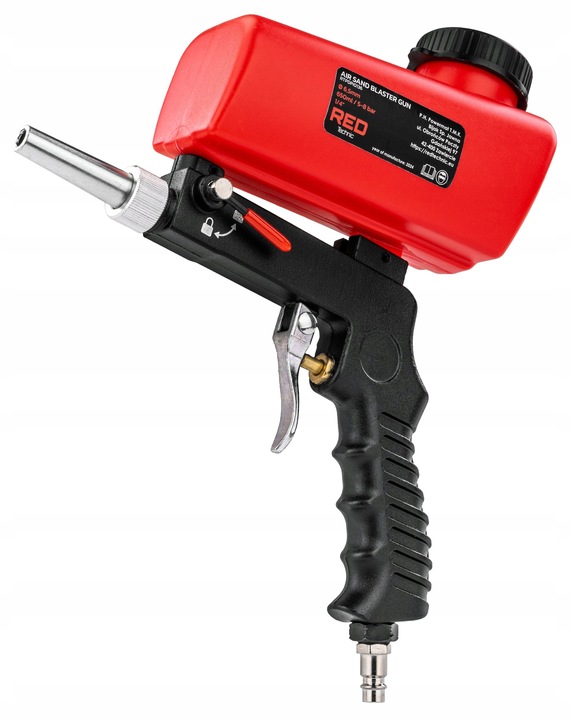 PISTOLET DO PIASKOWANIA ZE ZBIORNIKIEM PNEUMATYCZNY 650ML 1/4" 8BAR 6,5 MM