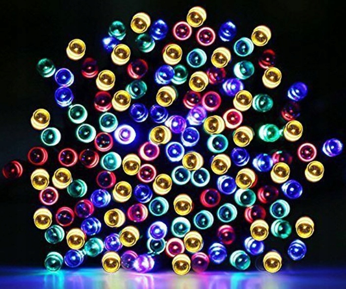 LAMPKI CHOINKOWE ZEWNĘTRZNE 500LED MULTIKOLOR - STAŁE ŚWIATŁO IP44 - MOCNE