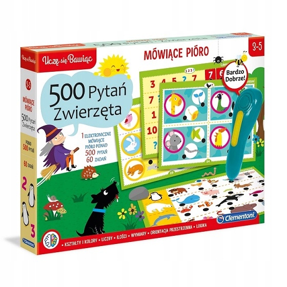 Gra edukacyjna Clementoni Mówiące pióro 500 pytań Zwierzęta Clementoni