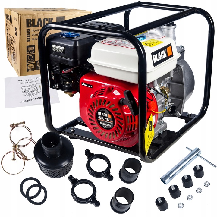 POMPA DO WODY SPALINOWA MOTOPOMPA 2" CALE 5200W + OSPRZĘT BLACK