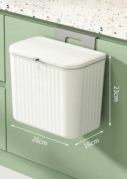 Kosz Na Śmieci Wiszący Wolnostojący Na Szafkę Front Samoprzylepny Biały 7L