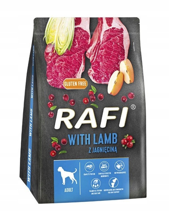 RAFI karma sucha dla psa dorosłego z jagnięciną 3kg DOLINA NOTECI