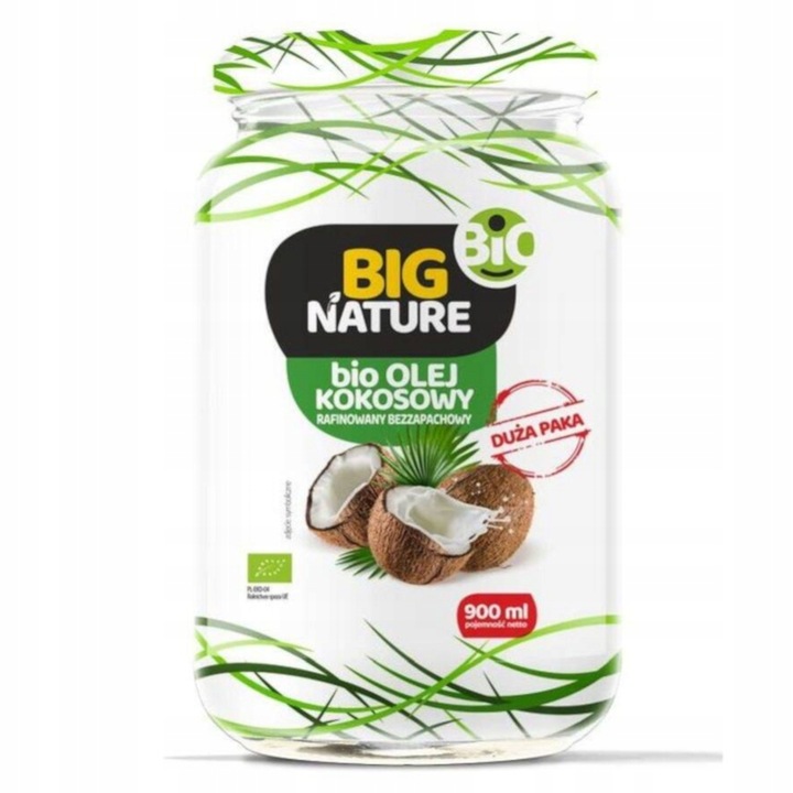 Big Nature Olej Kokosowy Extra Virgin Bio Eko naturalny 900ml