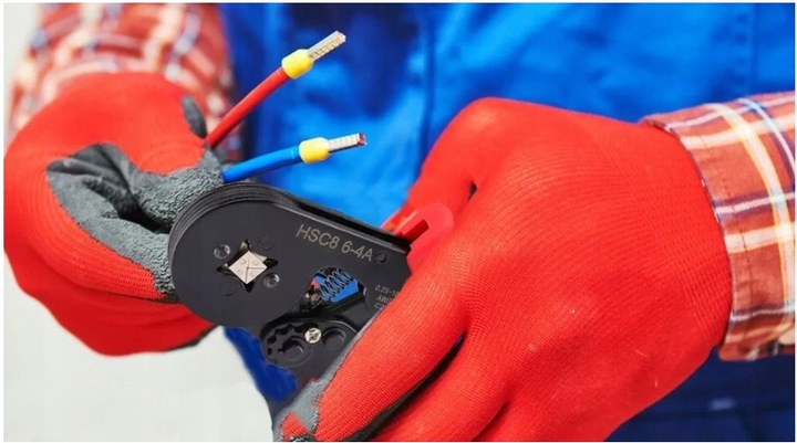 ZACISKARKA PRASKA KONEKTORÓW TULEJEK KOŃCÓWEK KABLI PRZEWODÓW ZESTAW x1200