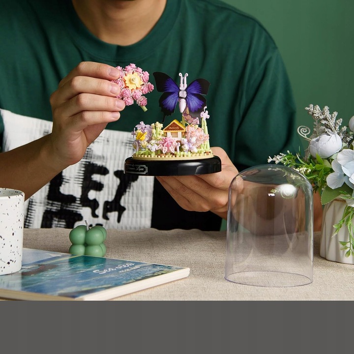 KLOCKI DO BUDOWANIA OGRODU KWIATÓW, ZESTAW KLOCKÓW KWIATY OGRÓDEK, PREZENT