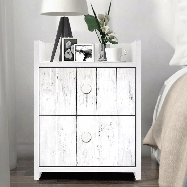 SAMOPRZYLEPNA TAPETA BIAŁA DESKA 3D 45cm x 10m