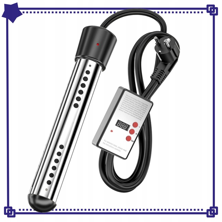 Grzałka ZANURZENIOWA 3000w elektryczna do Basenu wody do wanny z Timerem