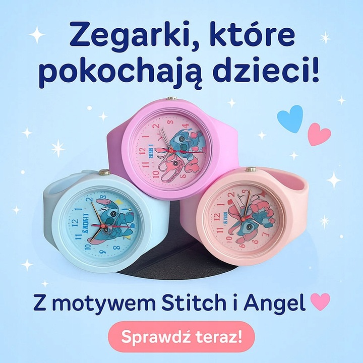 zegarek dla dziewczynki dziecka LILO & STITCH silikonowy wskazówkowy SUPER