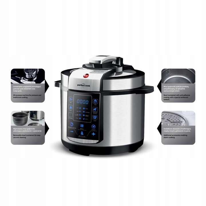 SZYBKOWAR GARNEK PAROWAR 14 programów 5L ciśnienie
