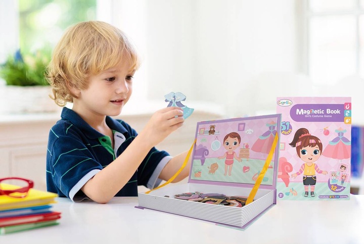 UKŁADANKA MAGNETYCZNA PUZZLE KREATYWNE UBIERANIE DZIEWCZYNKI UBIERANKA
