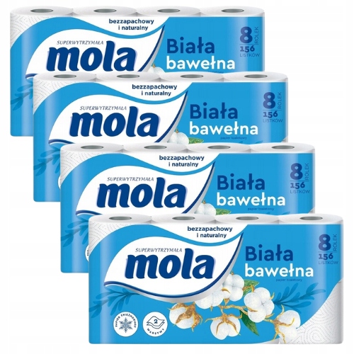 Papier toaletowy MOLA WHITE BAWEŁNIANA i ręcznik papierowy MOLA KOMFORT