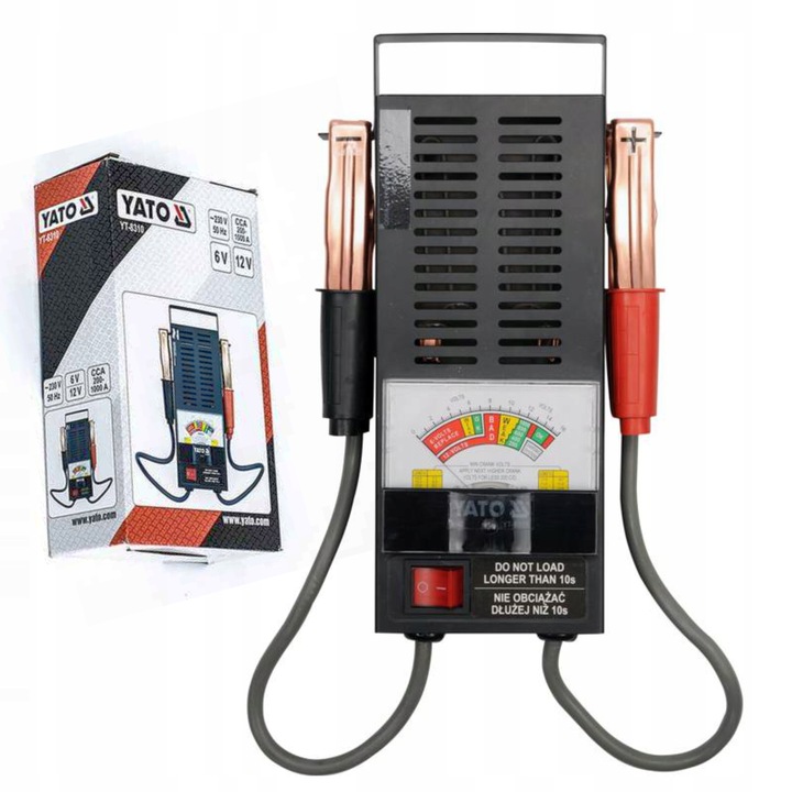 YATO TESTER AKUMULATORÓW MIERNIK ANALOGOWY 6V 12V 200 -1000A YT-8310