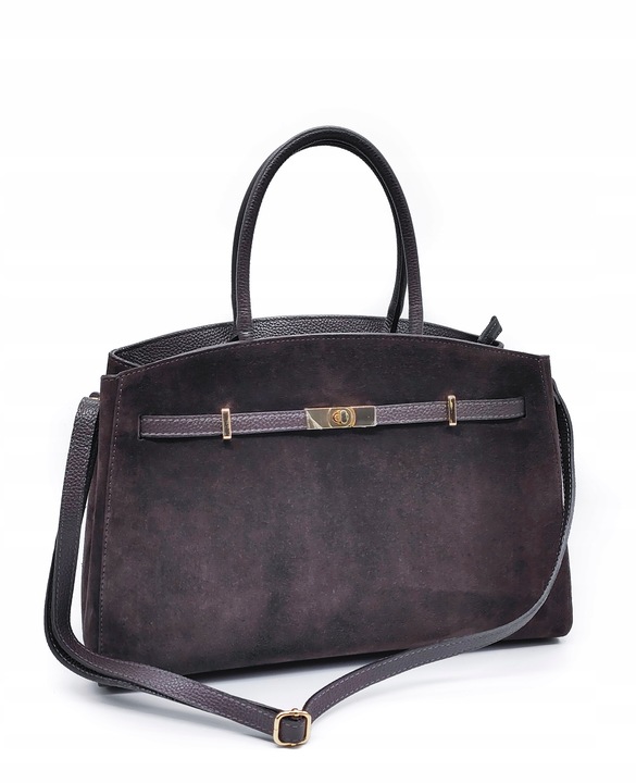 Torebka skóra zamszowa czekoladowa VeraPelle