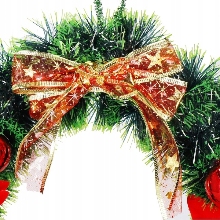 WIENIEC ŚWIĄTECZNY STROIK WIANEK NA DRZWI 35cm DUŻY PIĘKNY DEKORACJA OZDOBA