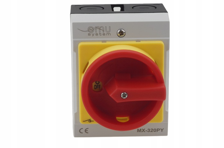 łącznik krzywkowy łuk w obudowie 0-1 20a rozłącznik IP65 żółto czerwony