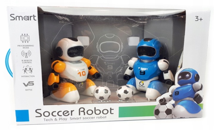 FOOTBALL ROBOT 2 STEROWANE ROBOTY KNABO GRAJĄCE W PIŁKĘ