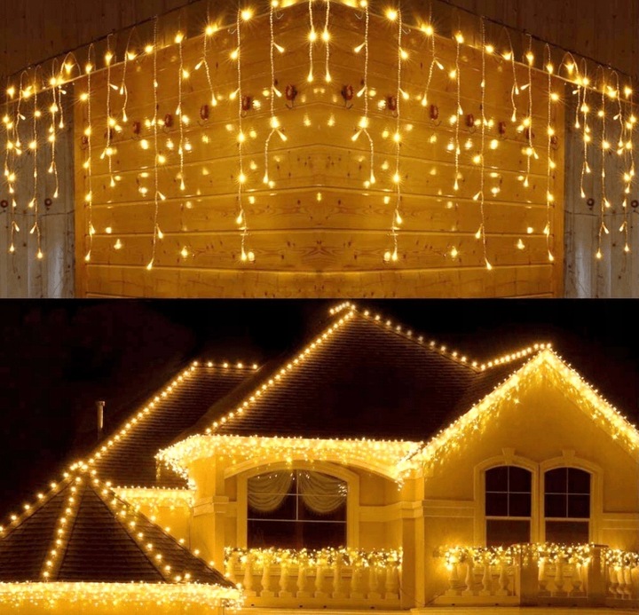 SOPLE 500 LED KURTYNA LAMPKI ZEWNĘTRZNE IP44 + FLASH Białe Ciepłe 23M