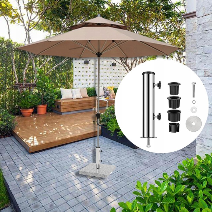 Podstawa parasola Stojak Rurka pasuje do 6 cm słupka Stal do podwórka