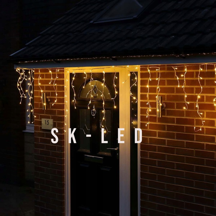 SOPLE 100 LED 5,5m KURTYNA GIRLANDY BIAŁE CIEPŁE ZEWNĘTRZNE PROGRAMATOR