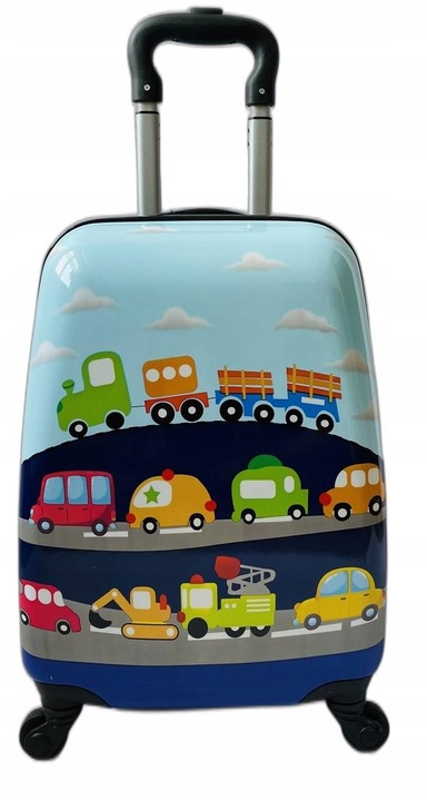 KOPARKA TRAKTOR AUTA WALIZKA DZIECI BAGAŻ + PLECAK