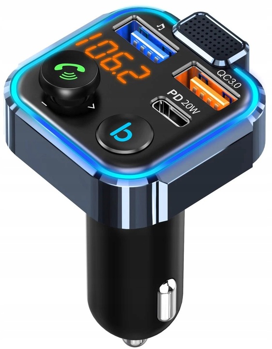 TRANSMITER BLUETOOTH FM MP3 ŁADOWARKA ODTWARZACZ TRANSMITER BT AUDIO