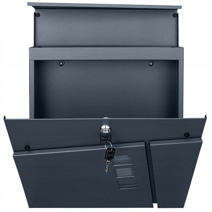 SKRZYNKA POCZTOWA NA LISTY POCZTĘ GAZETY TUBA WIZJER ANTRACYT + NAPIS ADRES