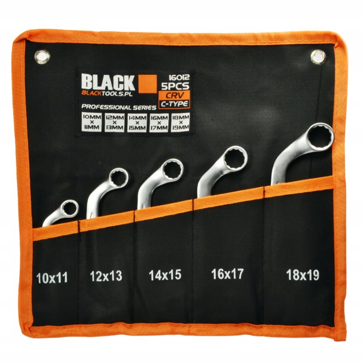 Klucze oczkowe Wygięte TYP C 10-19 Do alternatora Rozrusznika CRV BLACK