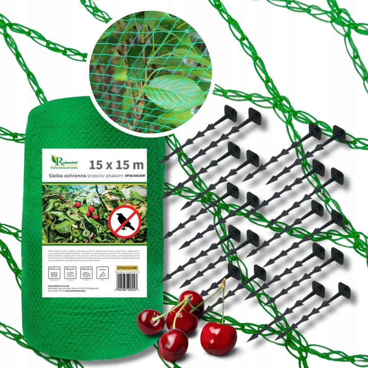 Siatka ochronna na oczko wodne basen liście 15x15m +KOTWY przeciw liściom