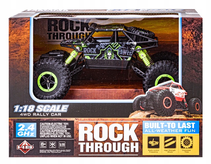 Samochód Auto RC ROCK CRAWLER 2.4 GHz 1:18 Zielony Zdalnie Sterowany