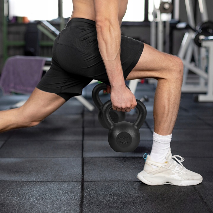 Kettlebell żeliwny 18kg kettle hantel obciążenie odważnik do ćwiczeń Rebel