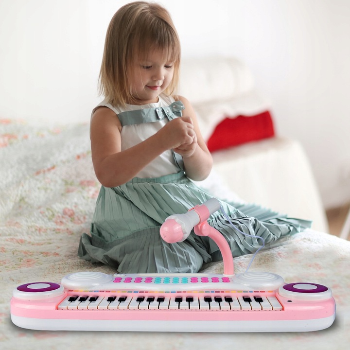 ORGANY ORGANKI KRZESEŁKO PIANINKO MP3 Z MIKROFONEM KEYBOARD USB DLA DZIECI