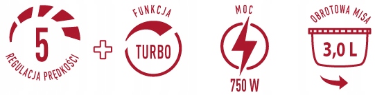 Mikser z misą obrotową MPM MMR-20Z/C 750W