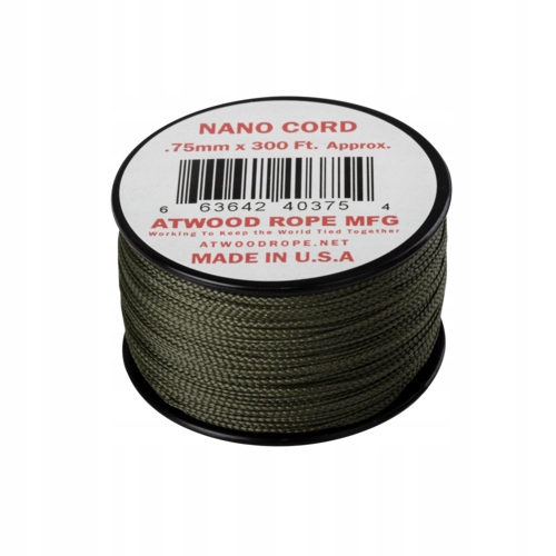 Linka Atwood Rope Nano Cord 0,75mm/91m Czarna