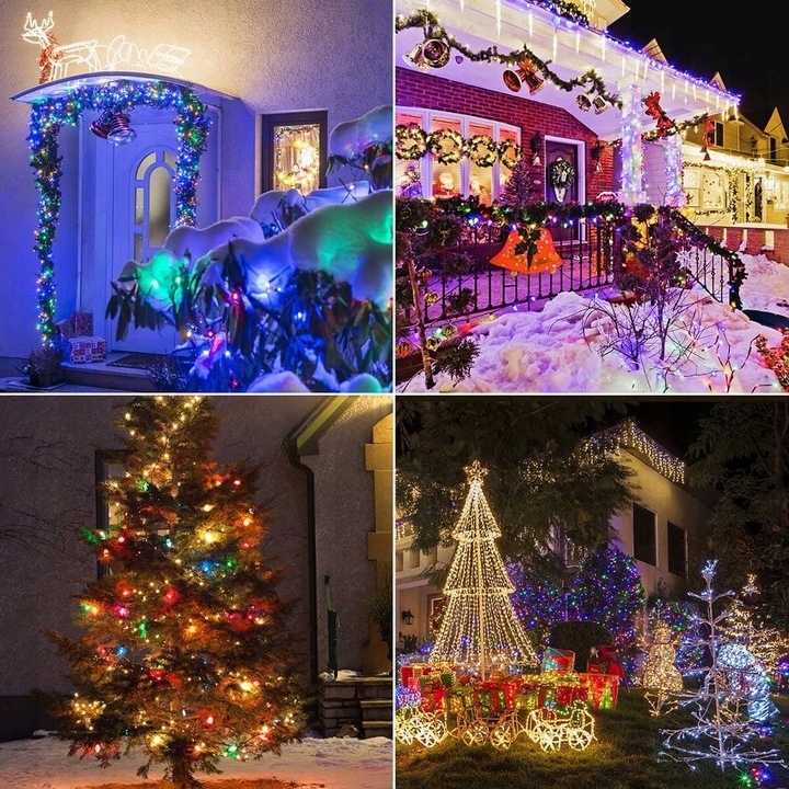 LAMPKI CHOINKOWE 1000 LED KOLOROWE 72M ŚWIATEŁKA NA CHOINKĘ LED ZEWNĘTRZNE