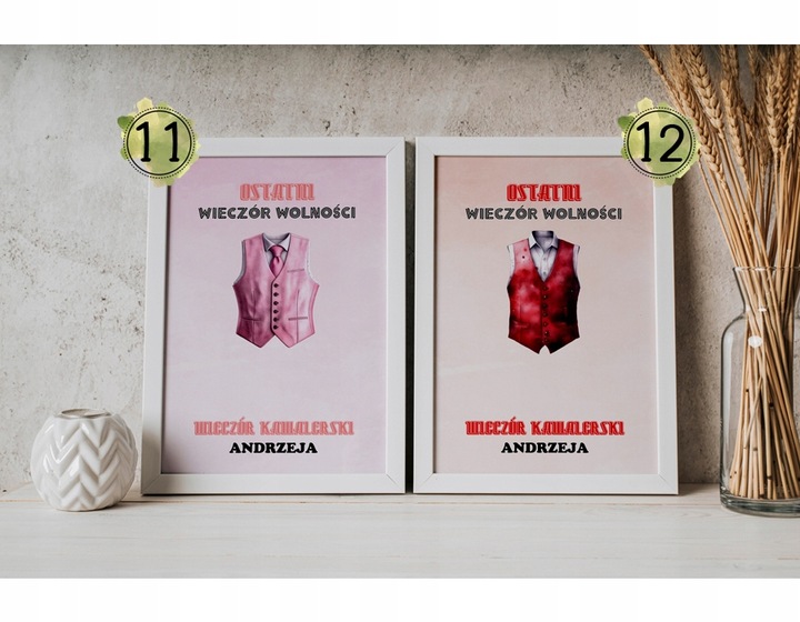 PREZENT NA WIECZÓR KAWALERSKI PAMIĄTKA OBRAZEK A4 IKWK