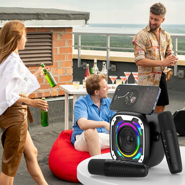 Zestaw do Karaoke Bluetooth Bezprzewodowy Głośnik + 2 Mikrofony Dla Dzieci