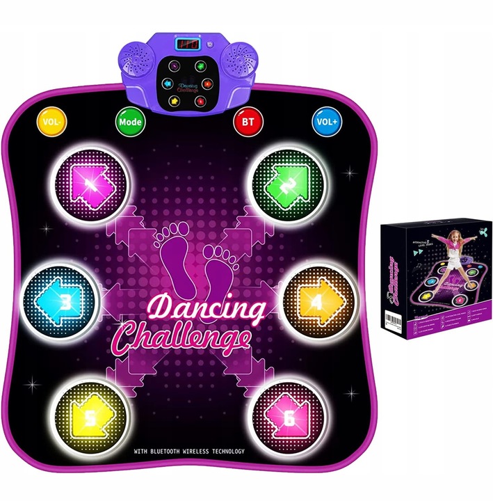 MATA DO TAŃCZENIA MUZYCZNA DLA DZIECI INTERAKTYWNA LED BLUETOOTH 27× POZIOM