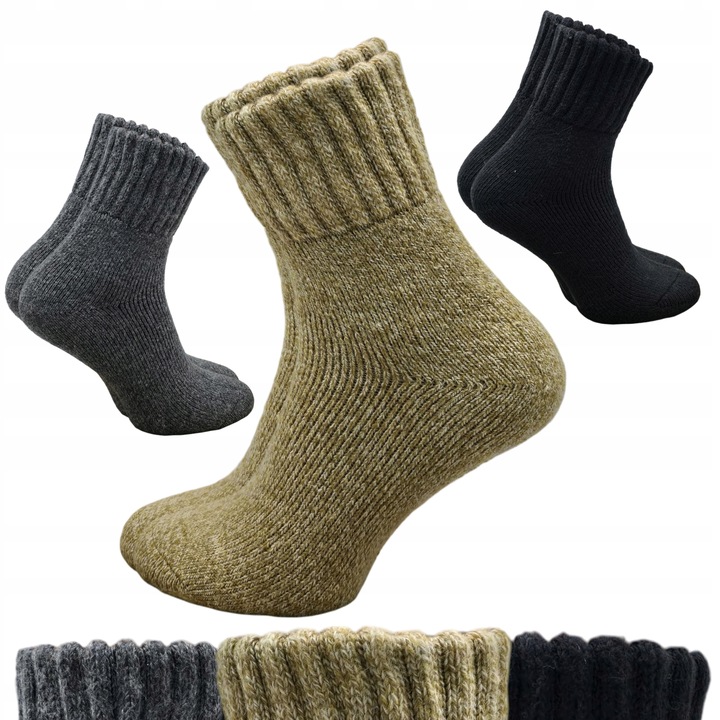 3x SKARPETY męskie Angora CIEPŁE skarpetki Termiczne ZIMOWE grube 39-42