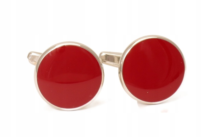 Czerwone spinki do mankietów koszuli - smokingowe L14