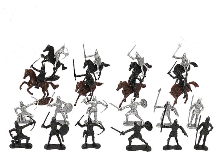 Drewniany Zamek RYCERZE RYCERZYKI ŻOŁNIERZE 60szt