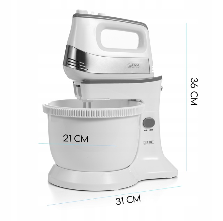 MIKSER KUCHENNY Z MISĄ OBROTOWĄ RĘCZNY FIRST AUSTRIA 500W