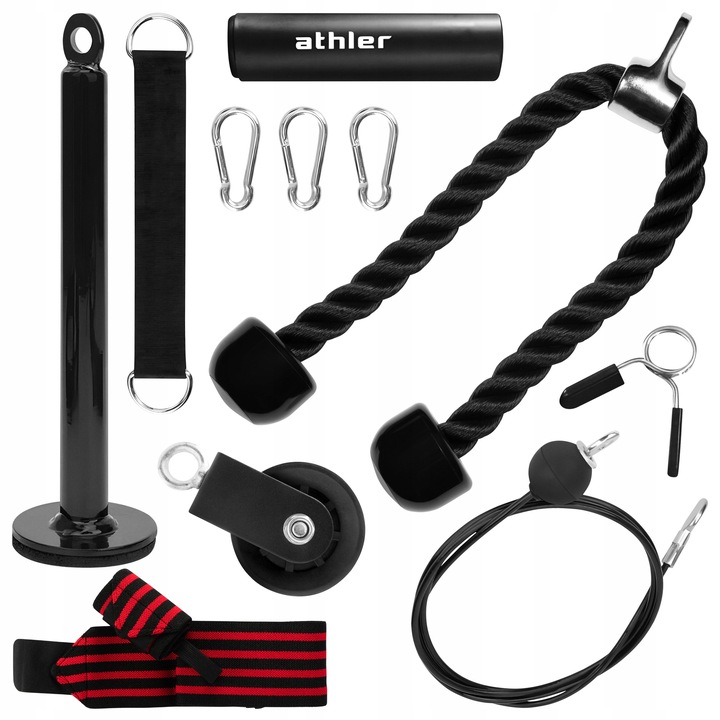 Wyciąg GÓRNY DOLNY do ćwiczeń Athler Agile 20 opaski na nadgarstki GRATIS