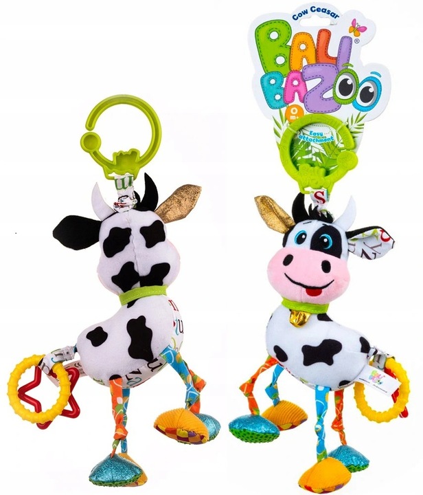 BaliBazoo Krówka CAESAR Zawieszka maskotka Sensoryczna z Wibracjami Gryzak