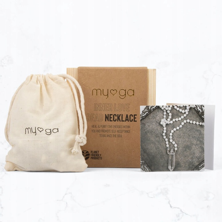 Naszyjnik Mala myga Kryształ górski Howlit