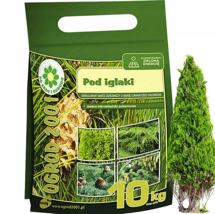 WIOSENNY nawóz do iglaków TUI10 KG SOLIDNY SZTRZAŁ W KOLORZE ZIELONE IGLAKI