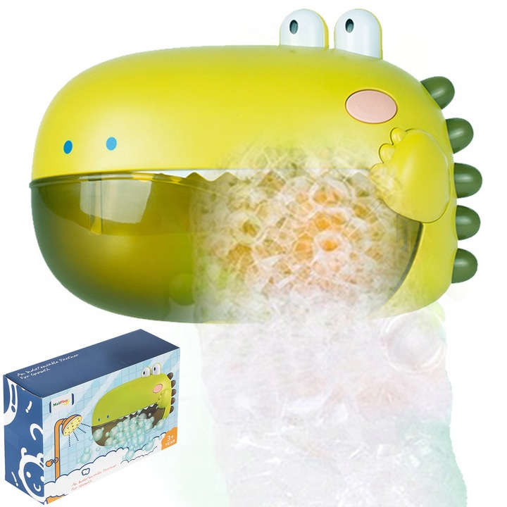 BĄBELKOWY DINOZAUR DINO DO KĄPIELI MASZYNKA DO ROBIENIA PIANY W WANNIE GRA