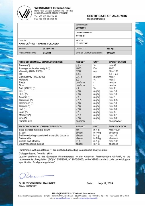 Naturalny kolagen morski rybi Naticol4000